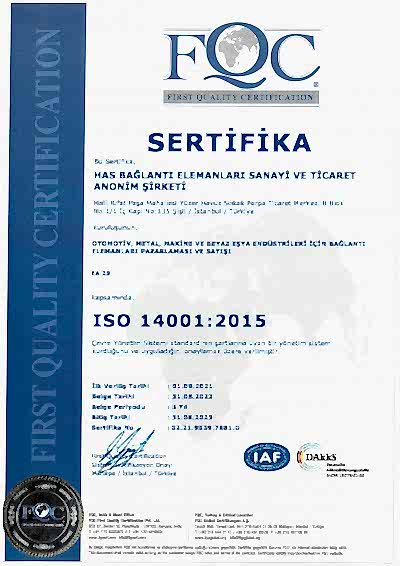 ISO 14001 HAS BAĞLANTI